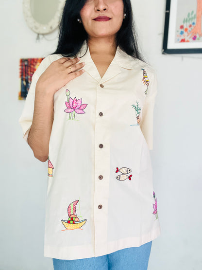 Nokshi Field - Handcrafted Nokshi Embroidery Shirt