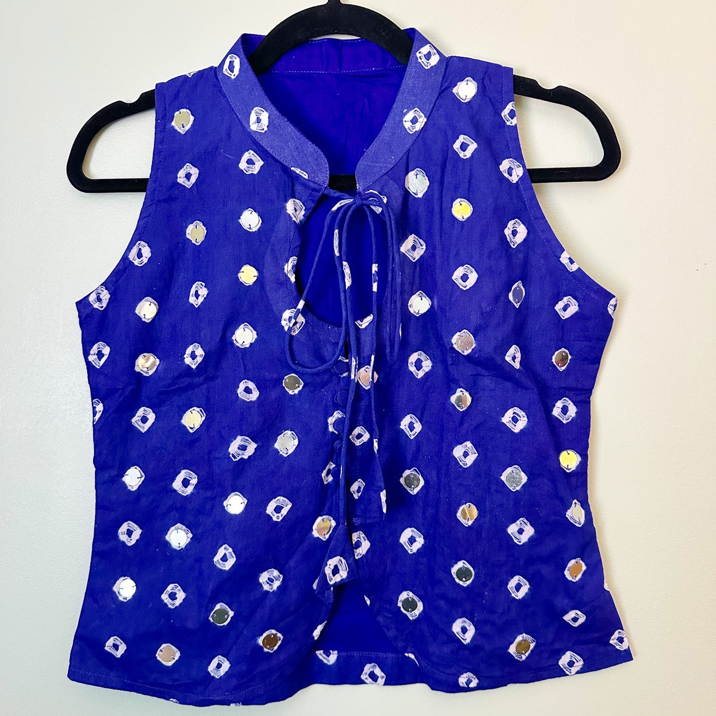 Batik Tie dye Halter Top with Beadwork