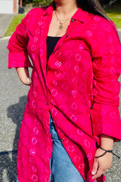 Labonno - Batik Tie-Dye Long Shirt with Beadwork