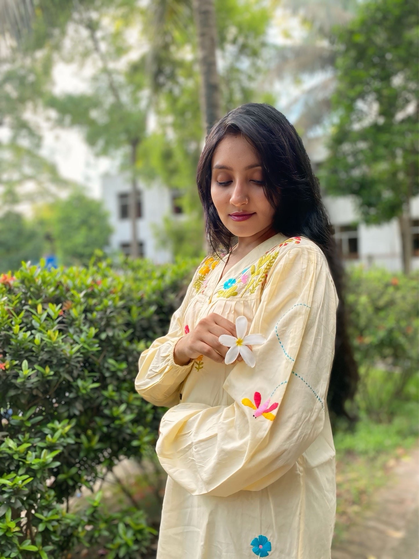 Projapoti (Butterfly) - Hand Embroider Ethnic Tunic Top