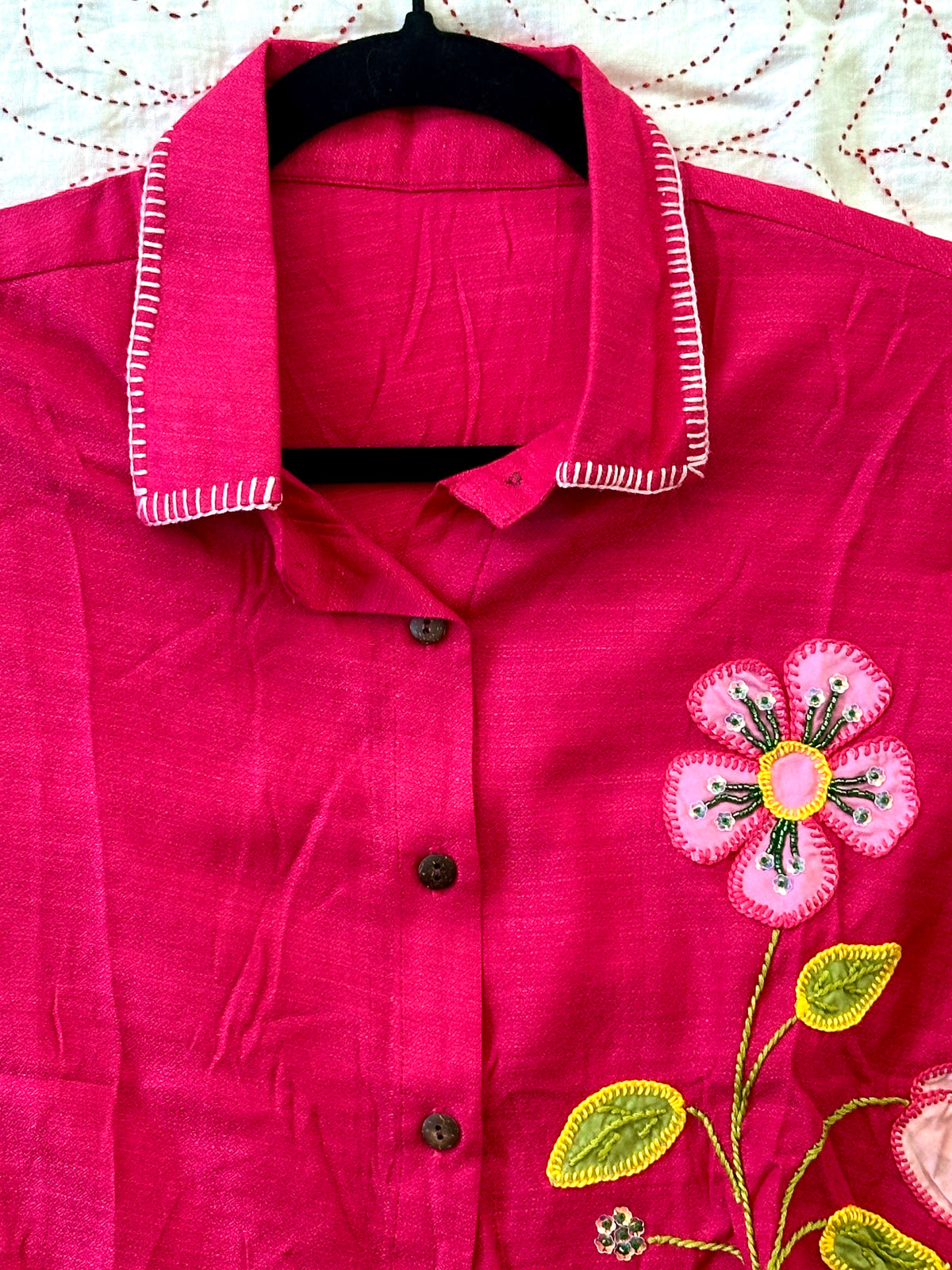 Phool - Applique cropped Shirt