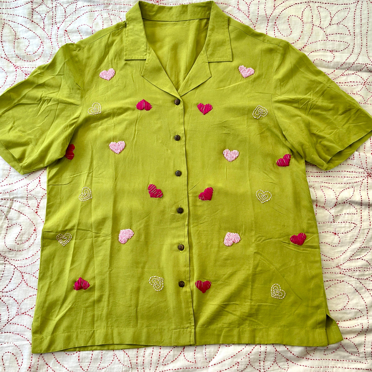 Love - Hand-Embroidered Drop Shoulder Shirt