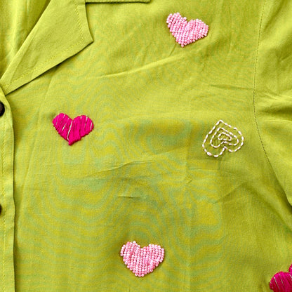 Love - Hand-Embroidered Drop Shoulder Shirt