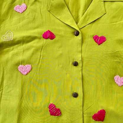 Love - Hand-Embroidered Drop Shoulder Shirt