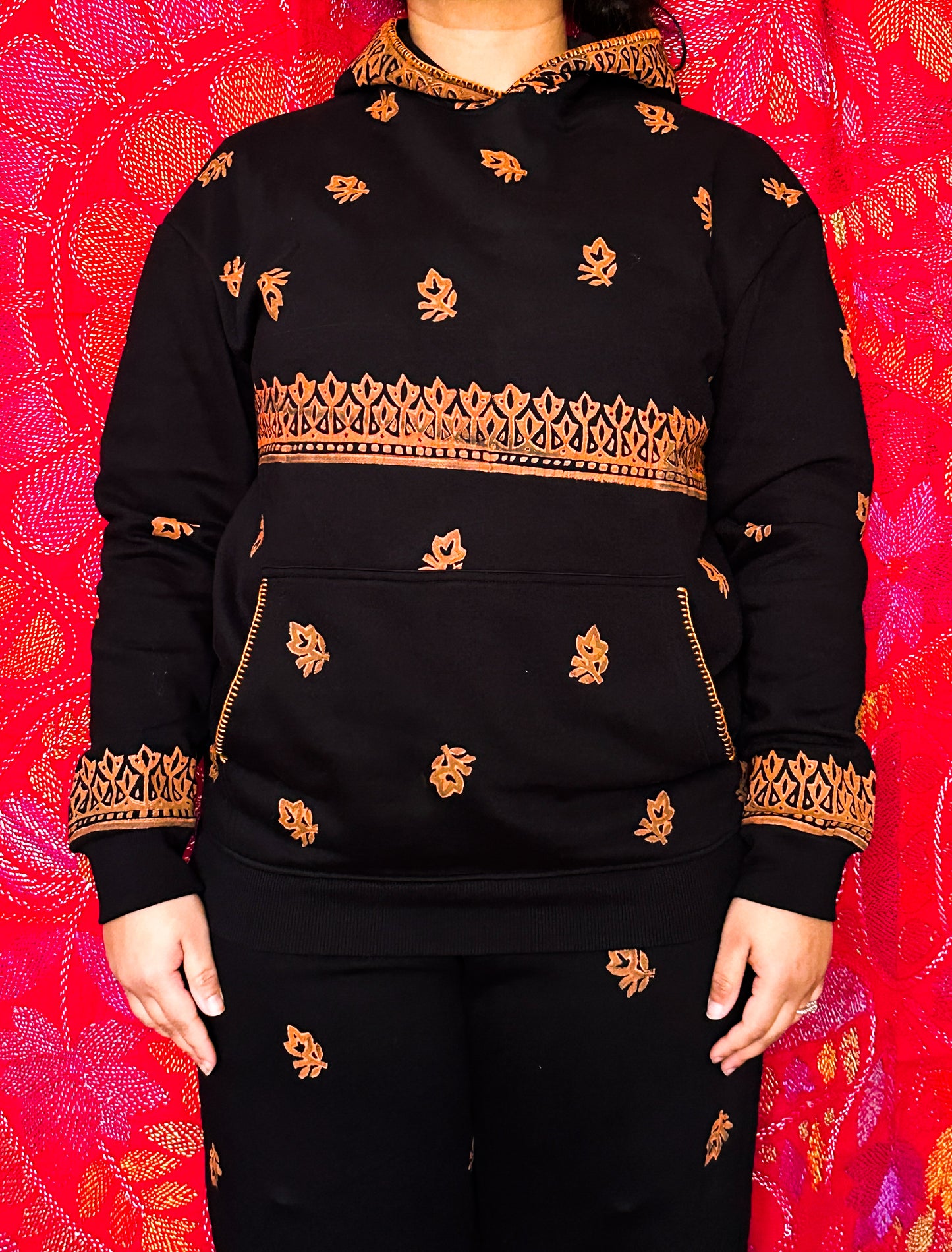 Chouki - Fleece Hand-block Print Hoodie