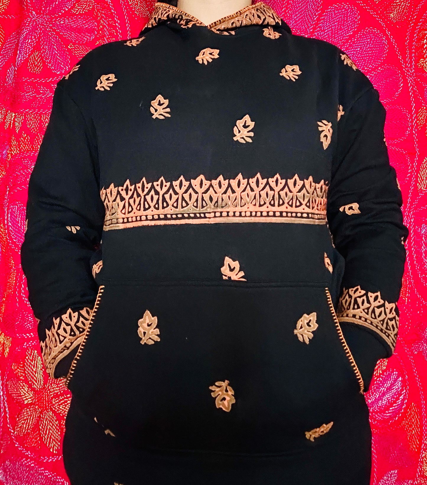 Chouki - Fleece Hand-block Print Hoodie