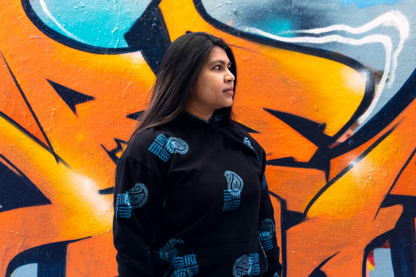 Jatra - Fleece Hand-block Hoodie