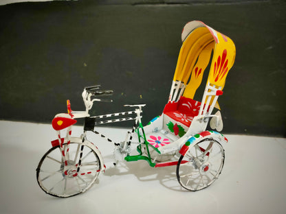 Hand Painted Metal Miniature Rickshaw