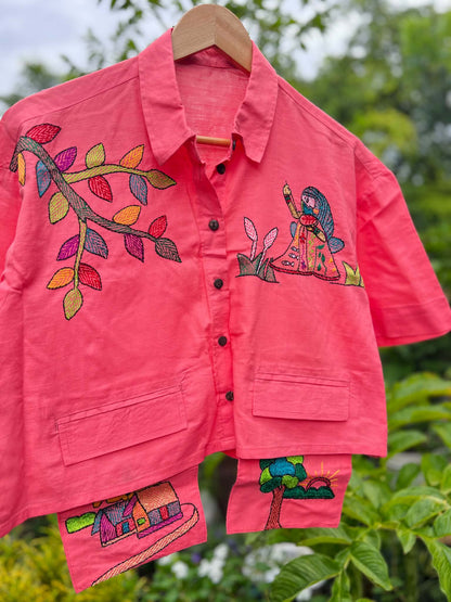 Nokshi - Nokshi embroidered Cropped Shirt