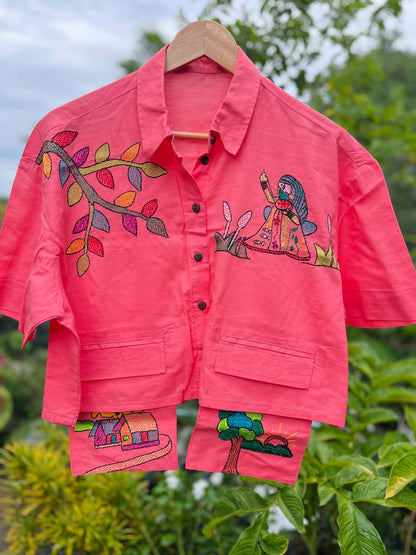 Nokshi - Nokshi embroidered Cropped Shirt