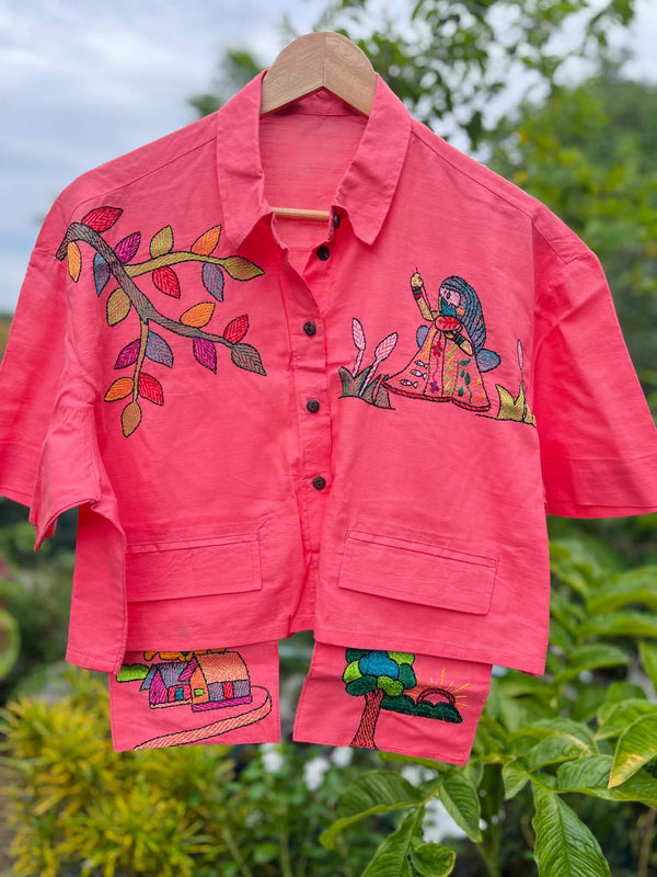 Nokshi - Nokshi embroidered Cropped Shirt