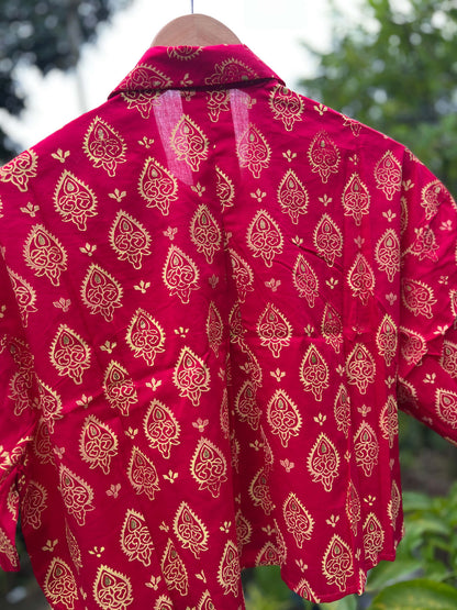 Kolka - Hand-Block Crop Shirt