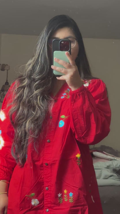 Phool (Flower) - Hand Embroider Ethnic Tunic Top